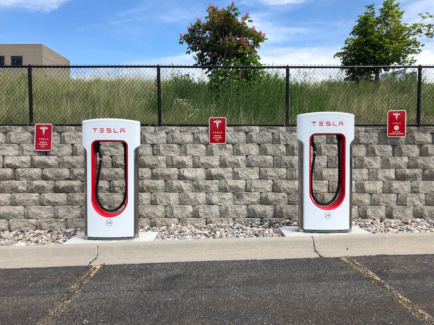 Image of a Tesla charging station